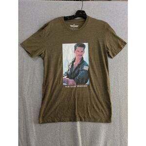 Lucky Brand T-Shirt Top Gun Goose Women's Large Brown‎ Bradshaw Graphic Tee